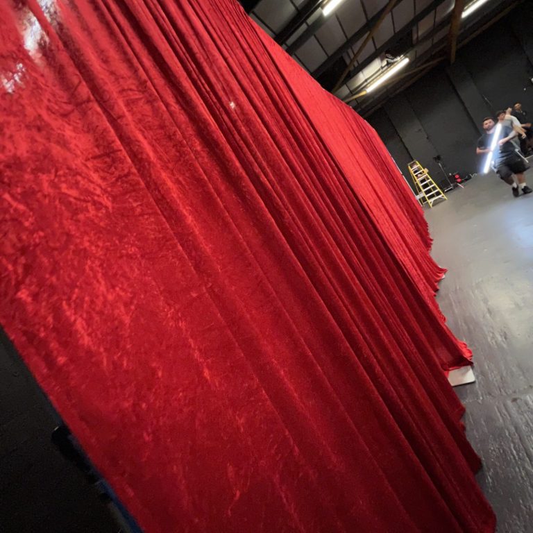 Green velvet wedding drapes London green velvet drapes installed for London wedding