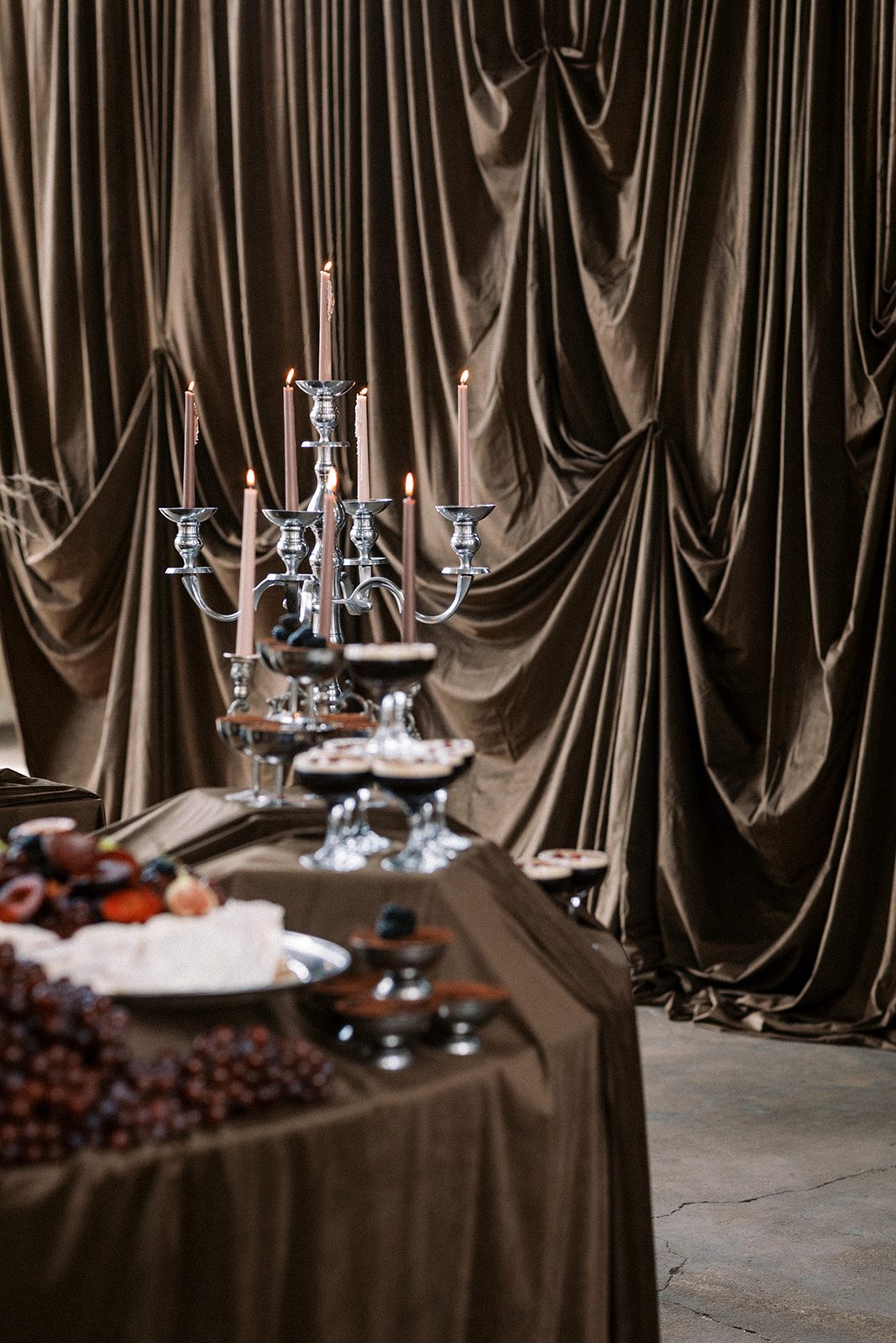 luxury brown drapes for wedding in east London